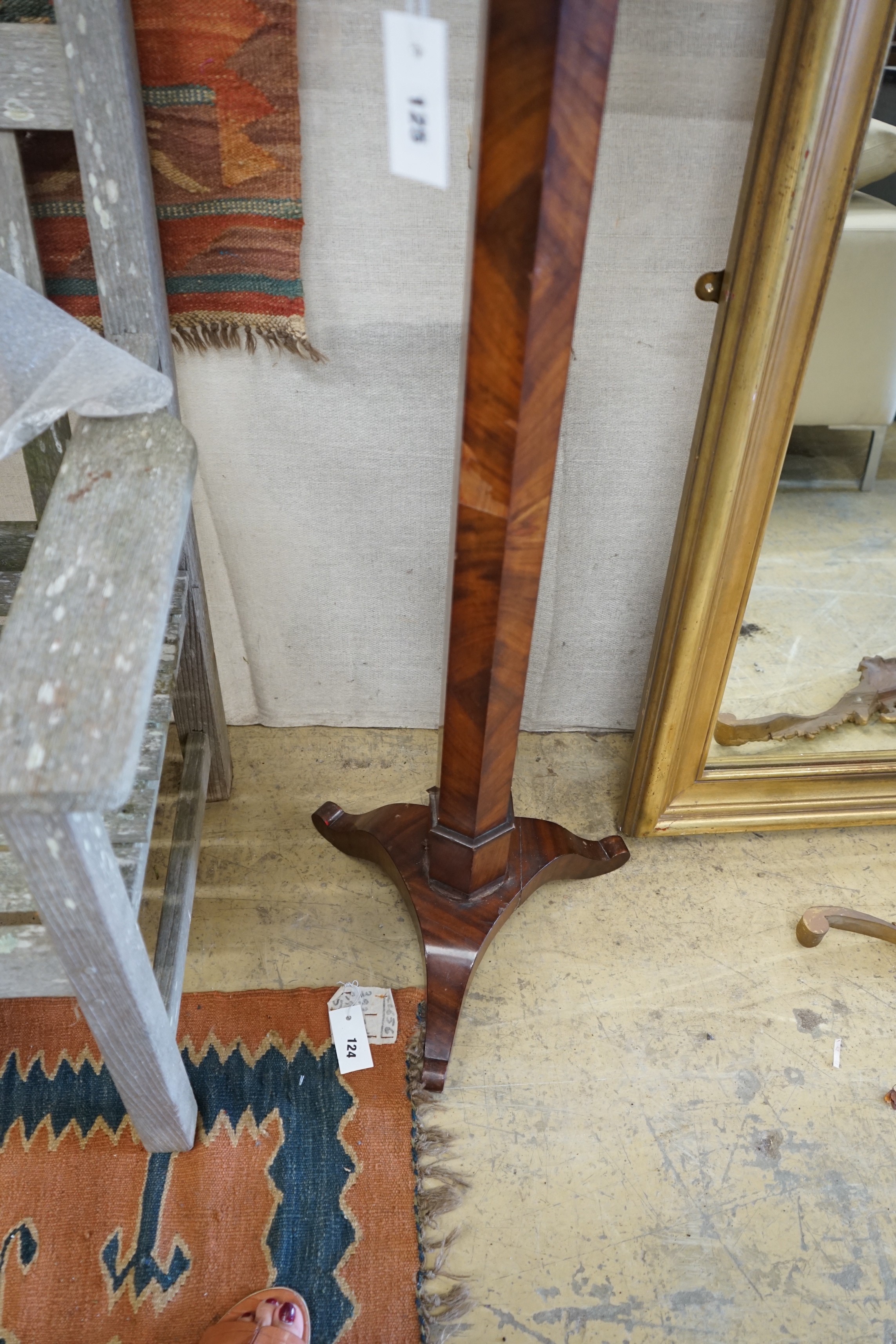 A Victorian mahogany shaving stand in need of restoration